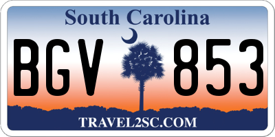 SC license plate BGV853