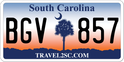 SC license plate BGV857