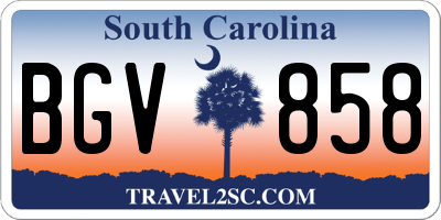 SC license plate BGV858