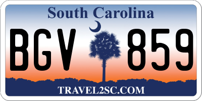 SC license plate BGV859