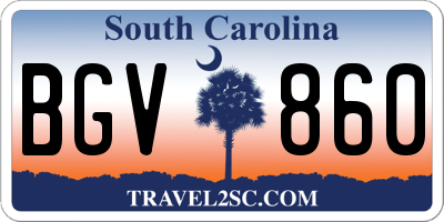 SC license plate BGV860