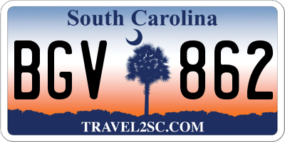SC license plate BGV862