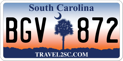 SC license plate BGV872