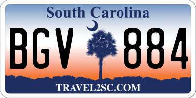 SC license plate BGV884