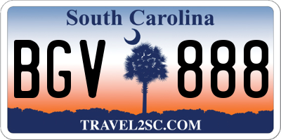 SC license plate BGV888