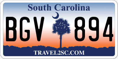 SC license plate BGV894