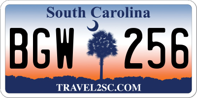 SC license plate BGW256