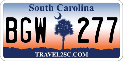 SC license plate BGW277