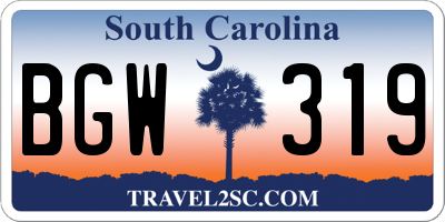 SC license plate BGW319