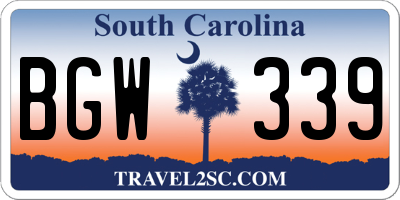 SC license plate BGW339