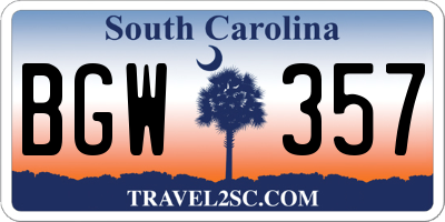 SC license plate BGW357