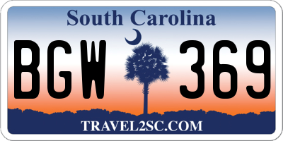 SC license plate BGW369