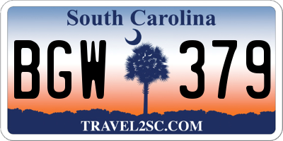 SC license plate BGW379