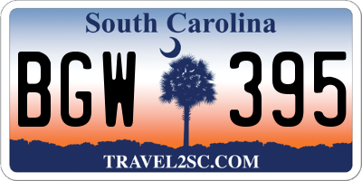 SC license plate BGW395