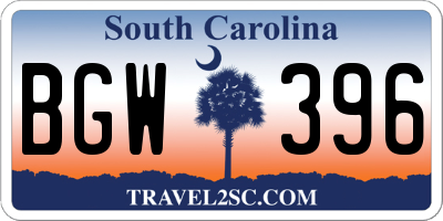 SC license plate BGW396
