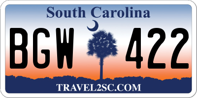SC license plate BGW422