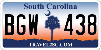 SC license plate BGW438