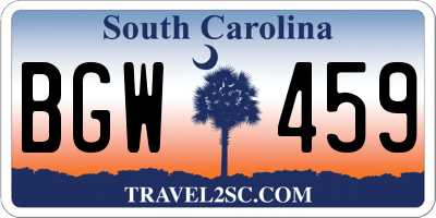 SC license plate BGW459