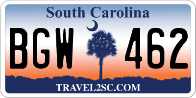 SC license plate BGW462