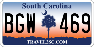 SC license plate BGW469