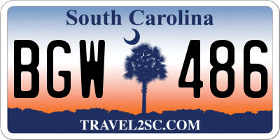 SC license plate BGW486