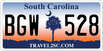 SC license plate BGW528