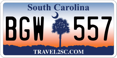 SC license plate BGW557