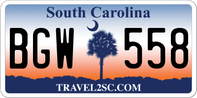 SC license plate BGW558