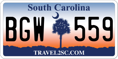 SC license plate BGW559