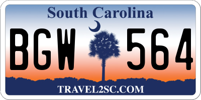 SC license plate BGW564