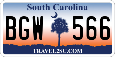 SC license plate BGW566