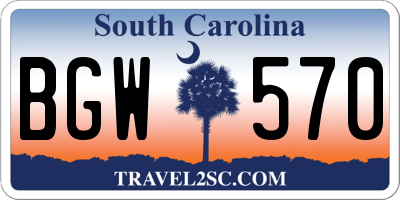 SC license plate BGW570