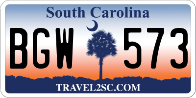 SC license plate BGW573