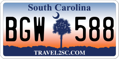 SC license plate BGW588