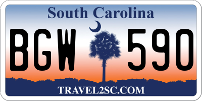 SC license plate BGW590