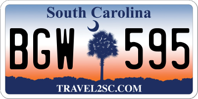 SC license plate BGW595