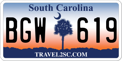 SC license plate BGW619