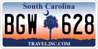 SC license plate BGW628
