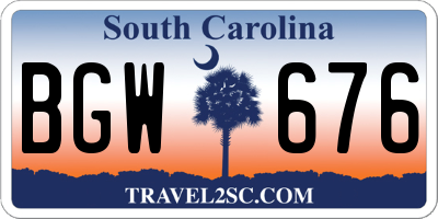 SC license plate BGW676