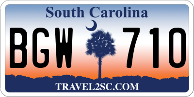 SC license plate BGW710