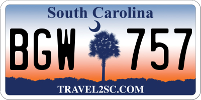 SC license plate BGW757