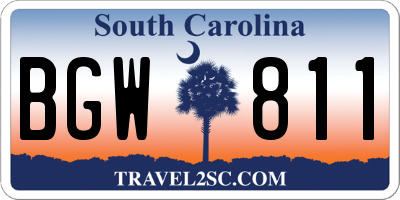 SC license plate BGW811