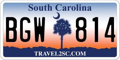 SC license plate BGW814
