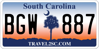 SC license plate BGW887