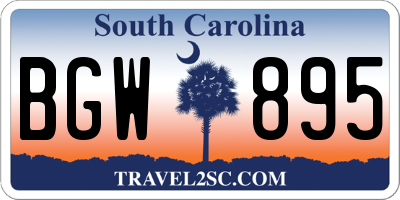SC license plate BGW895