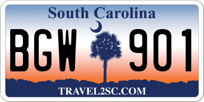 SC license plate BGW901