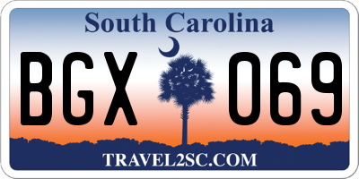 SC license plate BGX069