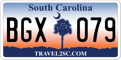 SC license plate BGX079