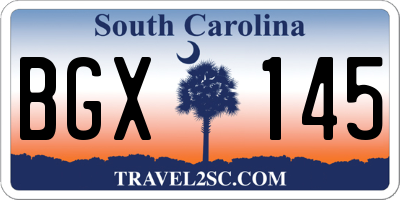 SC license plate BGX145
