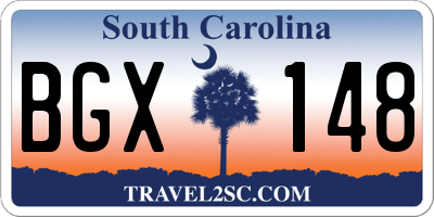 SC license plate BGX148